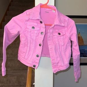 Pink denim jacket size small 7/8 Kidpik